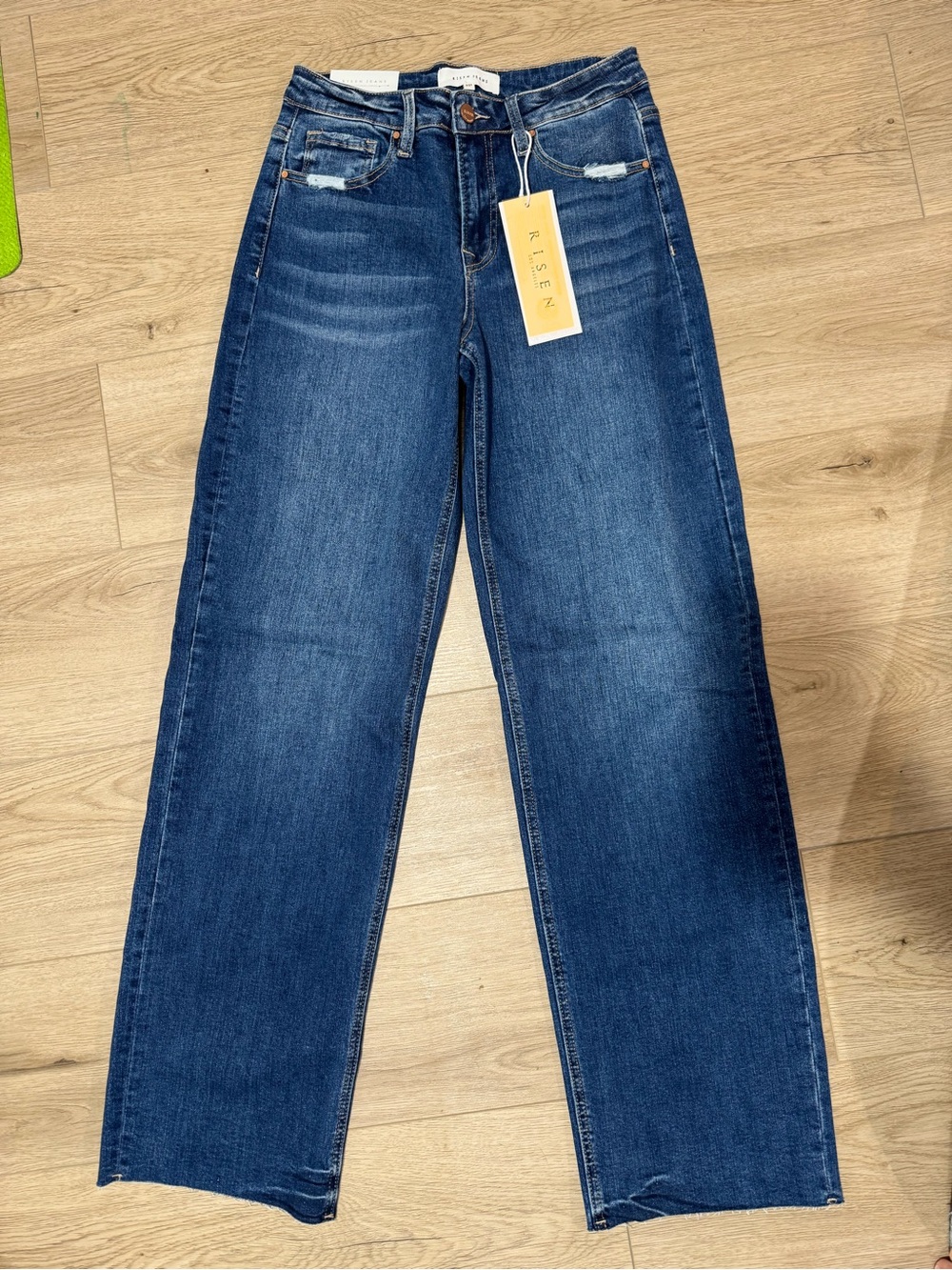 Risen Women's Wide Leg Jeans in Dark Blue Denim